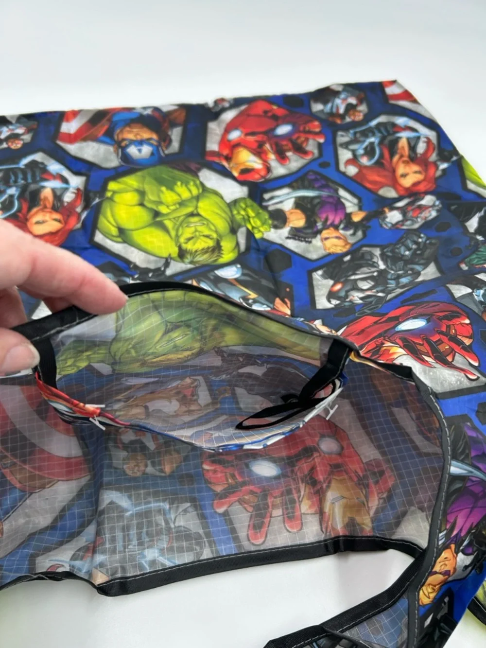 Marvel Superhero Lightweight Nylon Tote Bag - Blue Multicolor